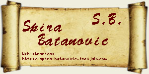 Spira Batanović vizit kartica